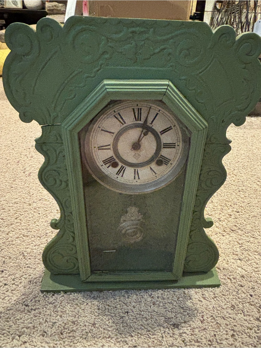 Decorative Green Vintage Clock
